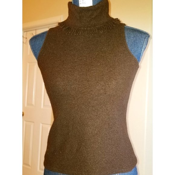 198 N W/O T XS Wool brwn Classiques Entier turtlnk - Picture 1 of 11
